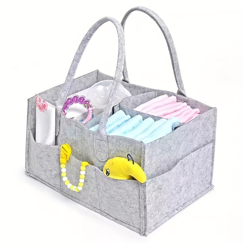 Chic & Durable Baby Diaper Caddy Organizer - Soft Felt Storage Basket