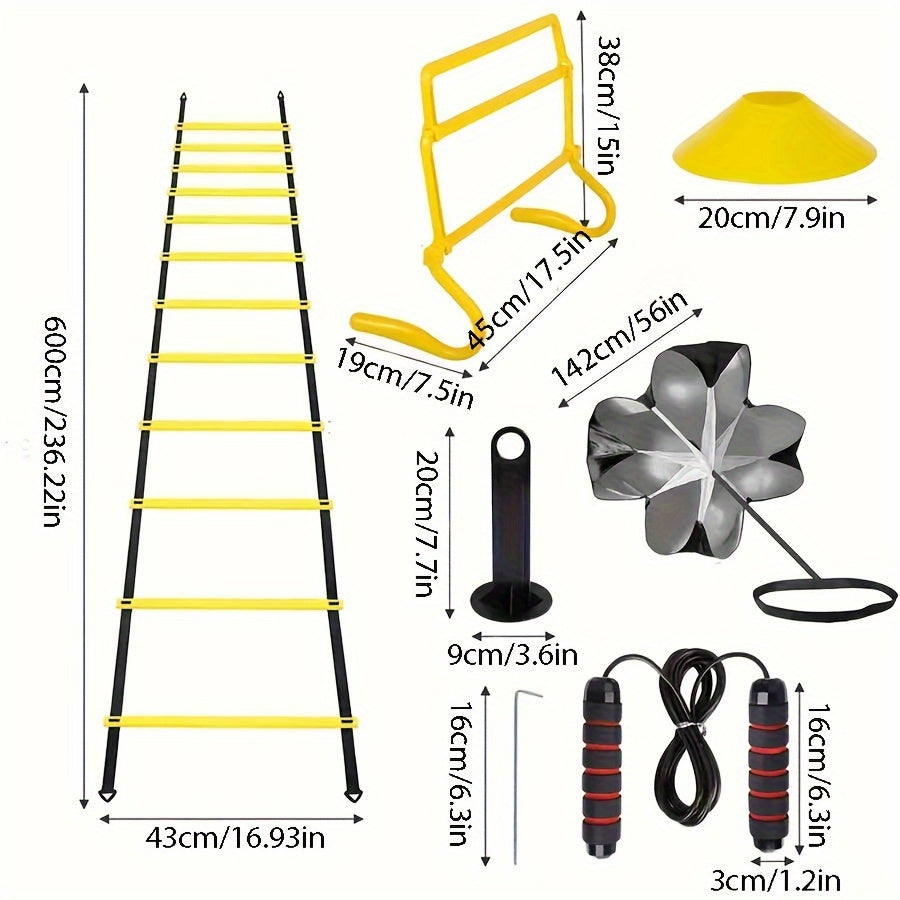 Agility Training Kit with Ladder, Cones, Resistance Band & Jump Rope - Cyprus