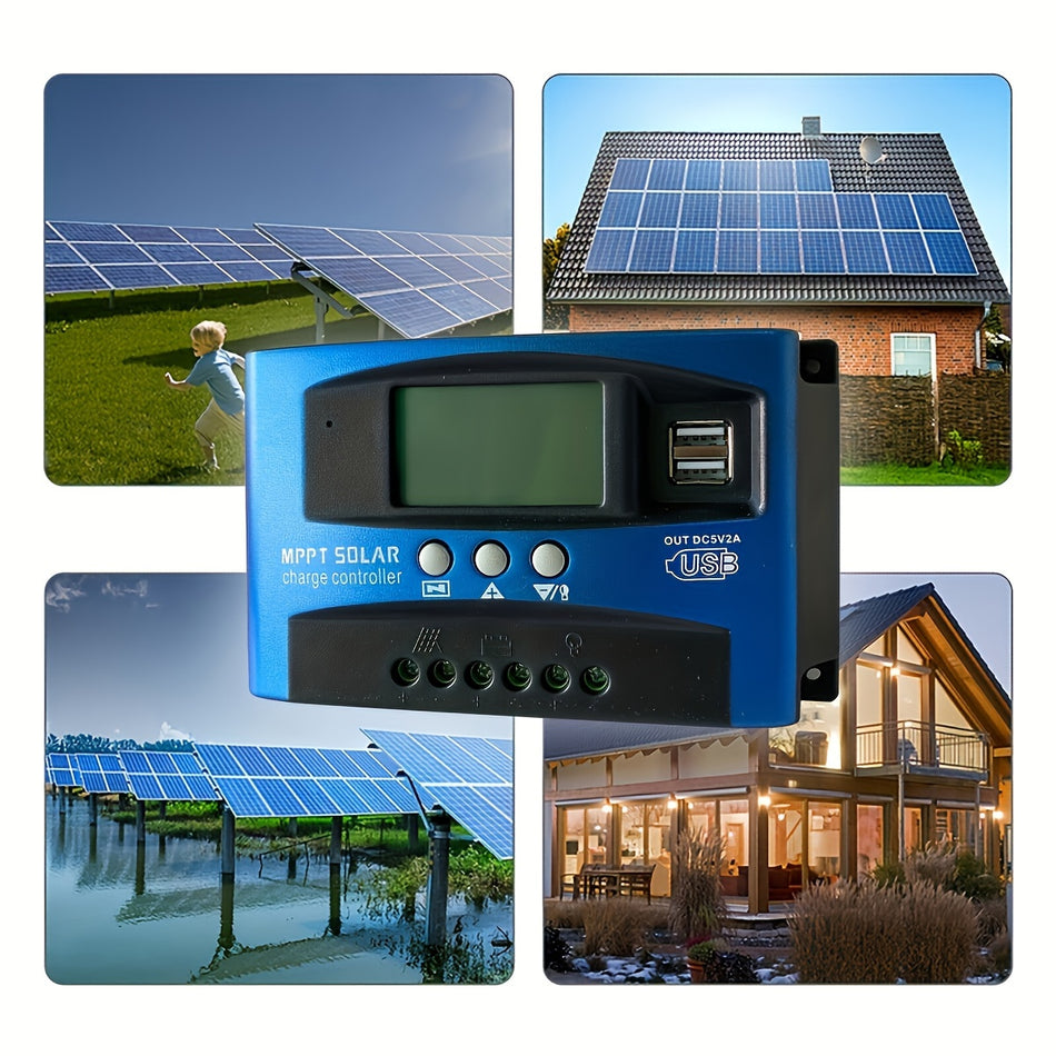 100A Solar Charge Controller with LCD Display & Timer - Home Outdoor Solar Panel Battery Charger Regulator - 12V/24V - Cyprus