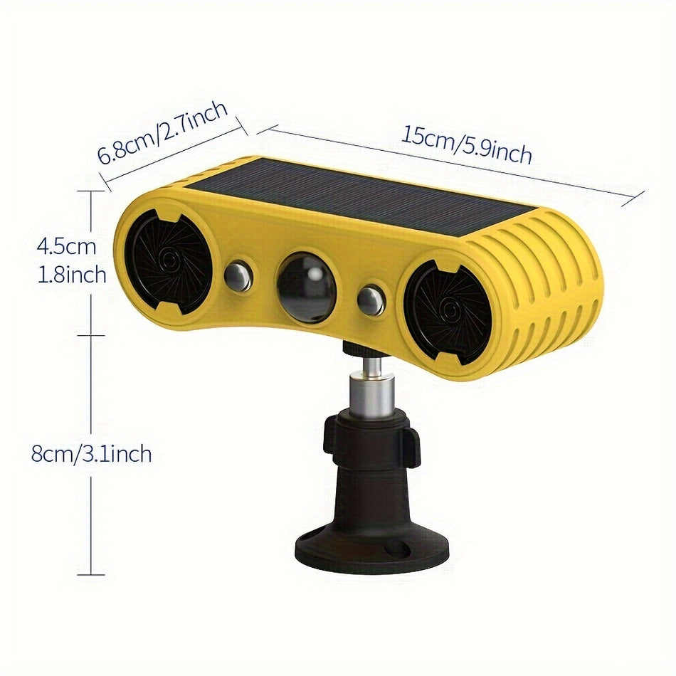 Solar-Powered Motion Sensor Alarm with 129db Siren and Built-In Light