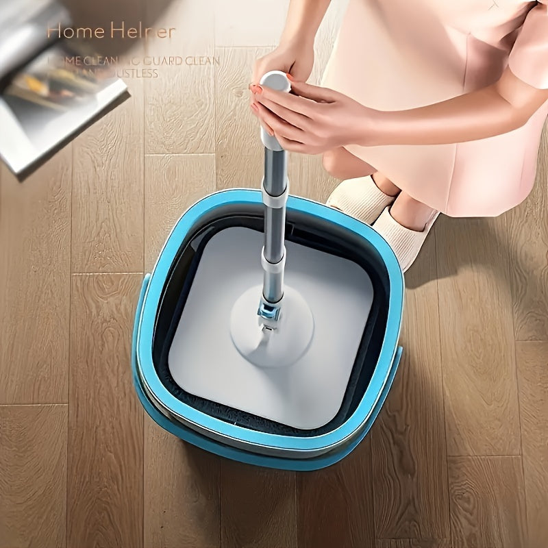 Hands-Free Rotating Mop and Bucket Set with 3 Cloths for Effortless Cleaning