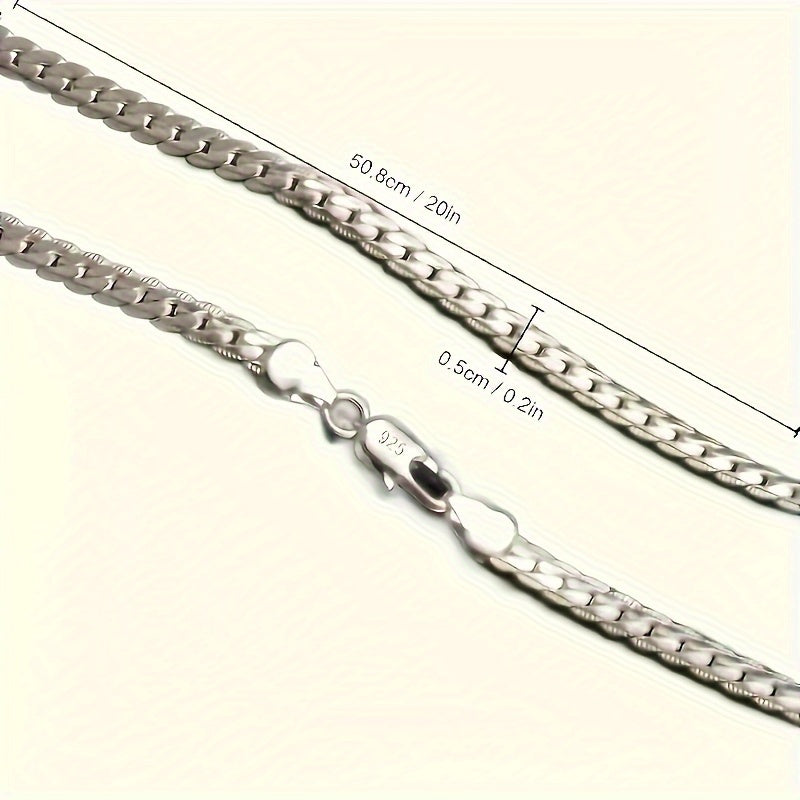 925 Silver 20-Inch Necklace Chain - Luxury Design For Weddings & Engagements - Cyprus