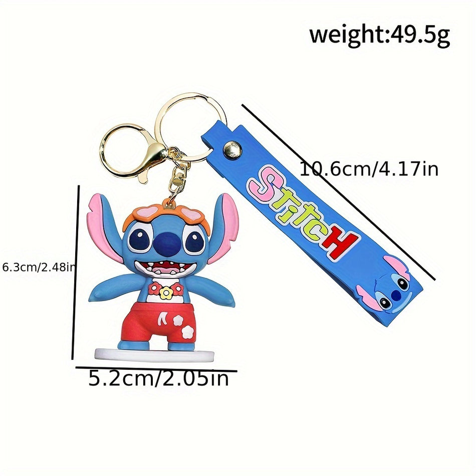 Lilo & Stitch Cute Anime Keychain - Durable Zinc Alloy & PVC Design - Perfect for Backpacks, Purses, Keys - Cyprus