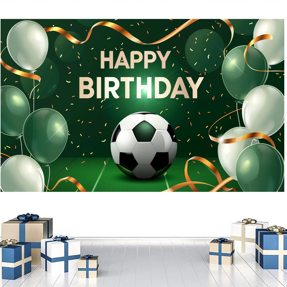Football Theme Happy Birthday Background Cloth - Cyprus