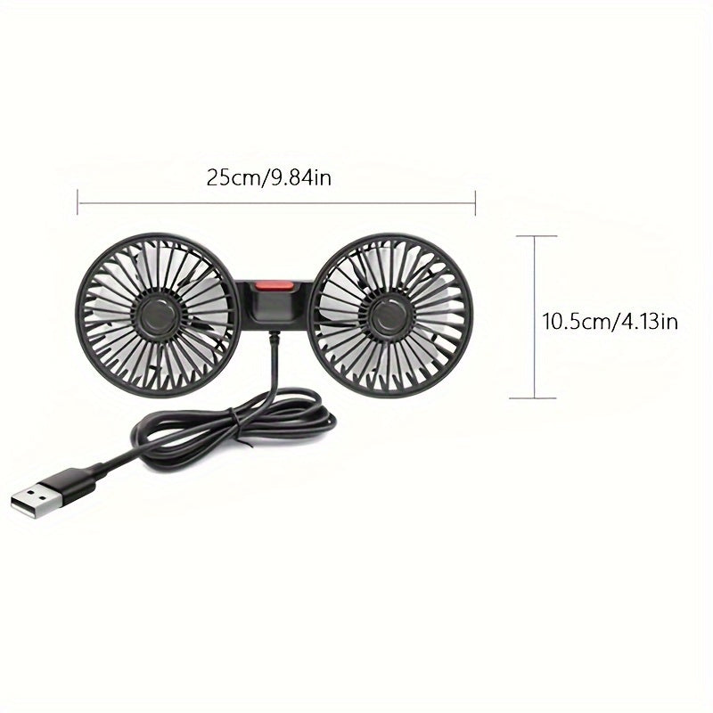 Double-Headed Car Fan with 5pcs Wind Leaf - Cyprus