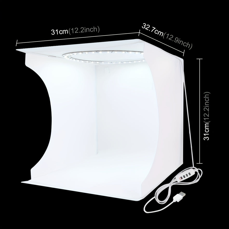 PULUZ 30cm Foldable Portable Ring Light Studio Kit with 6 Backdrops - Cyprus