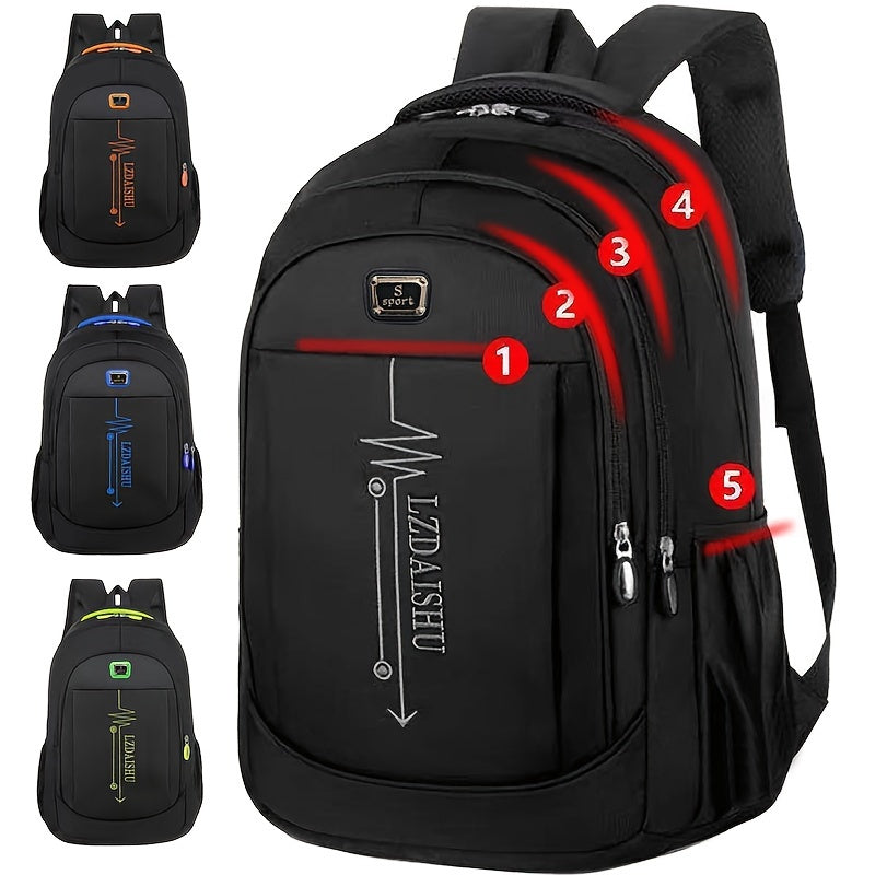 Spring New Backpack - Leisure Business Travel Backpack, Large Capacity Junior High School Bag - Men's Bag | Nylon, Lightweight - Cyprus