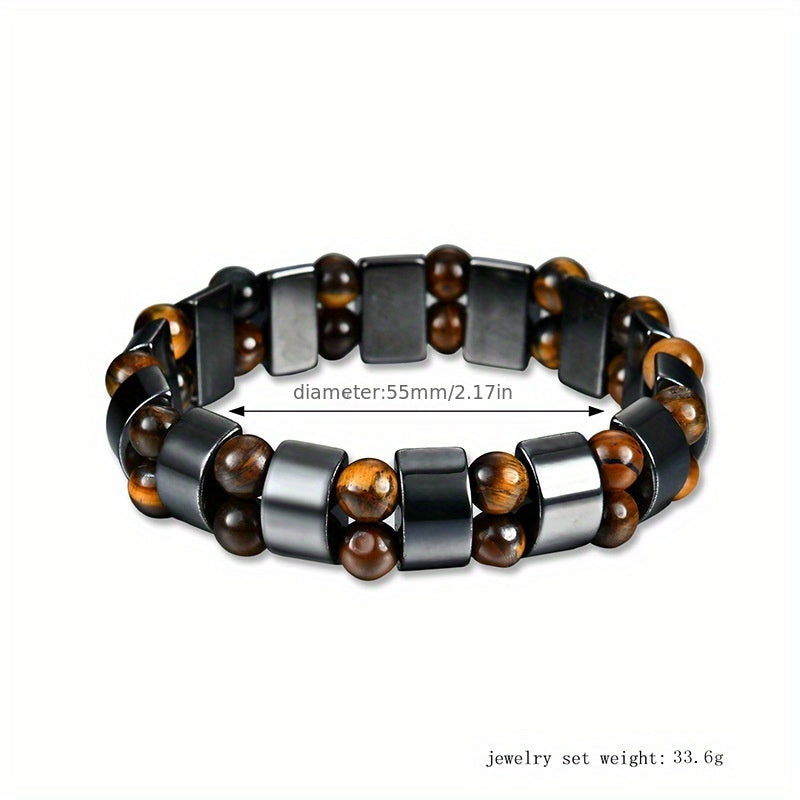 Tiger's Eye Men's Natural Stone Bracelet - Cyprus