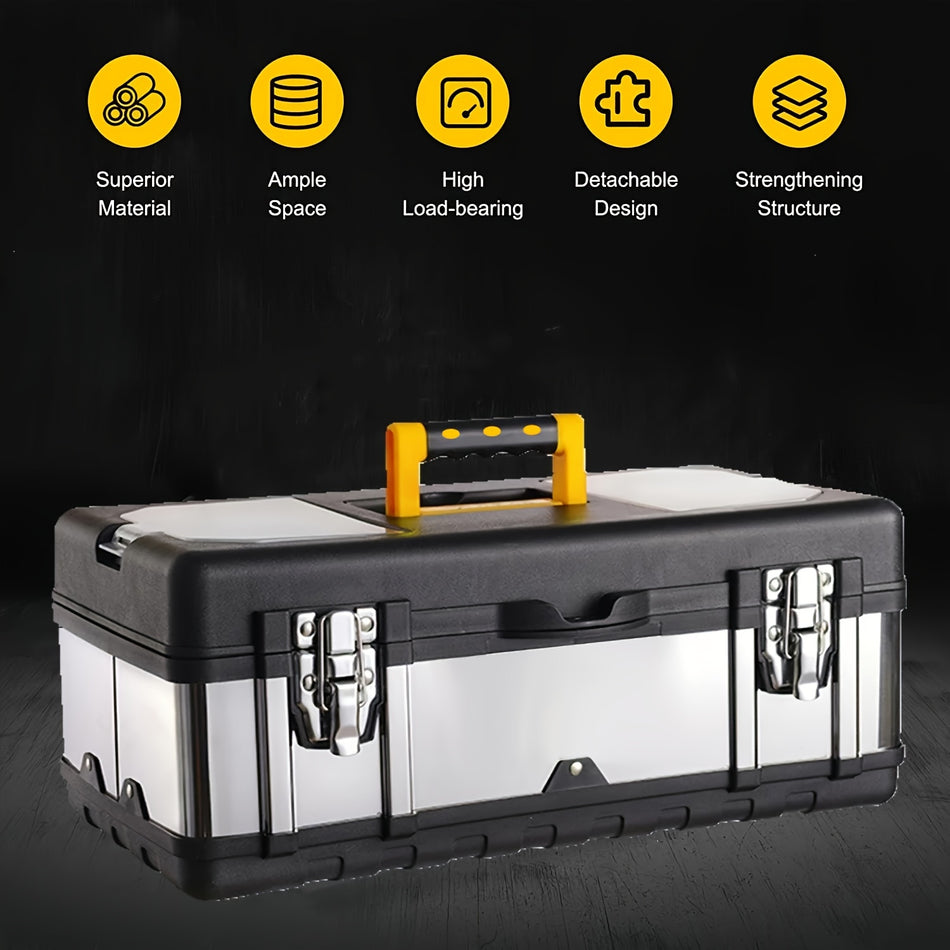 Heavy-Duty Waterproof Plastic Toolbox - Double Layer Tool Organizer - Cyprus