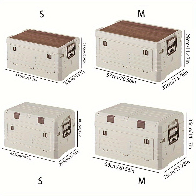 Foldable Outdoor Storage Box with Wooden Cover - Cyprus