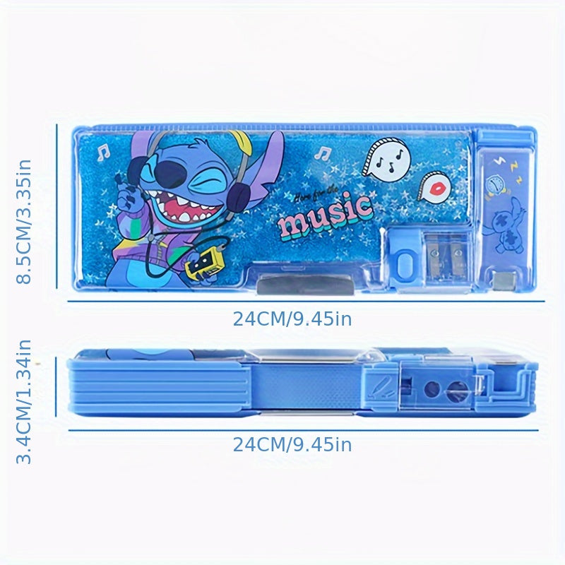 Stitch Three-eyed Boy Multi-functional Stationery Box - Cute & Practical Desk Decor - Cyprus