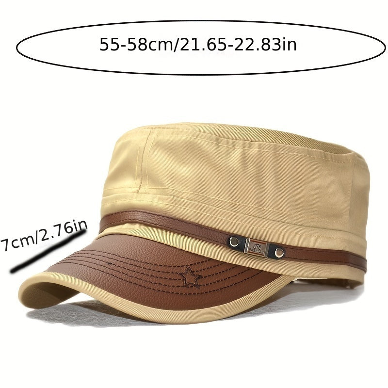 Stylish Flat Top Cap - Summer Sun Protection, Cotton - Cyprus