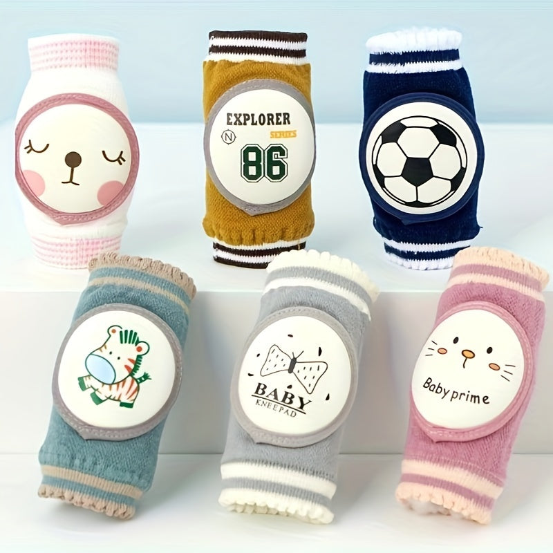 Baby Cute Cartoon Breathable Knee Pads Elastic Anti-Slip For Crawling Safety Walking Kneepads For Boys And Girls