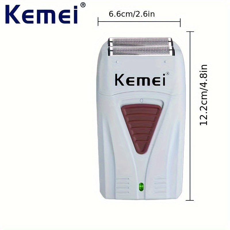 KEMEI KM -3382 Kompakt Erkek Elektrik Tıraş Macunu - Çift İnce Çelik Bıçaklar, USB şarj edilebilir - Kıbrıs