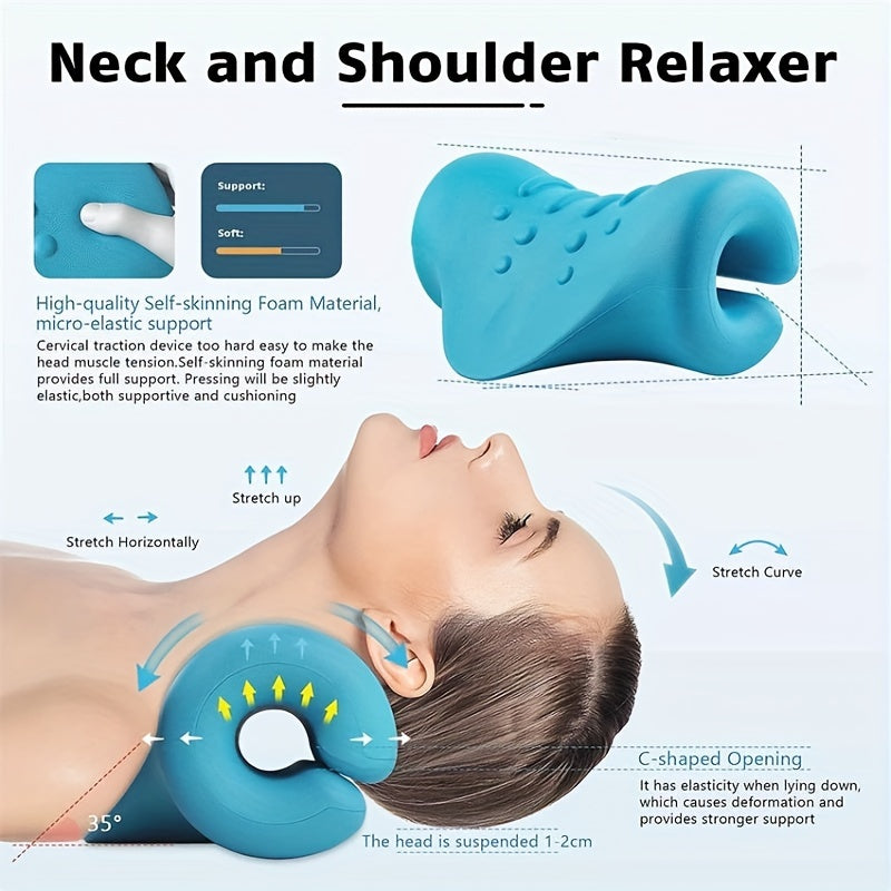 Neck Shoulder Stretcher Relaxer & Massager - Blue/Green EVA/PU - Cyprus