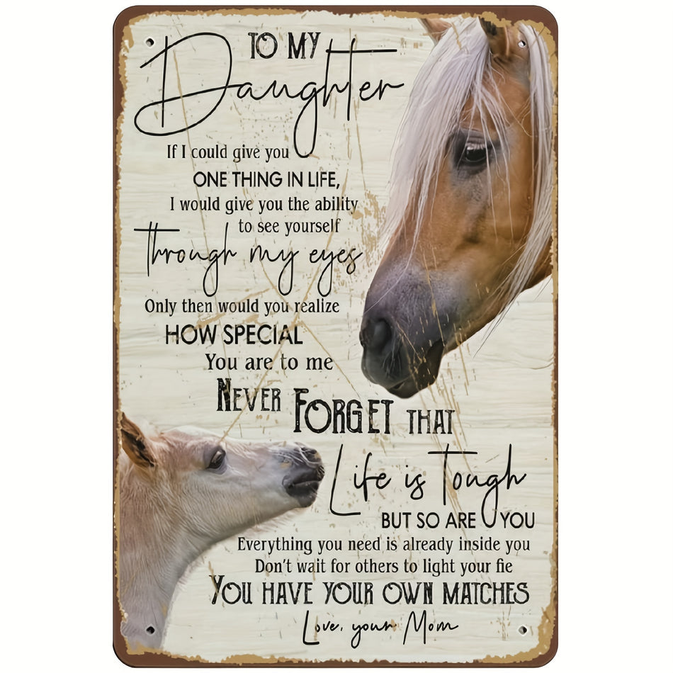 Vintage Horse Tin Sign for Daughter - Hernfelt Home Decor - Κύπρος