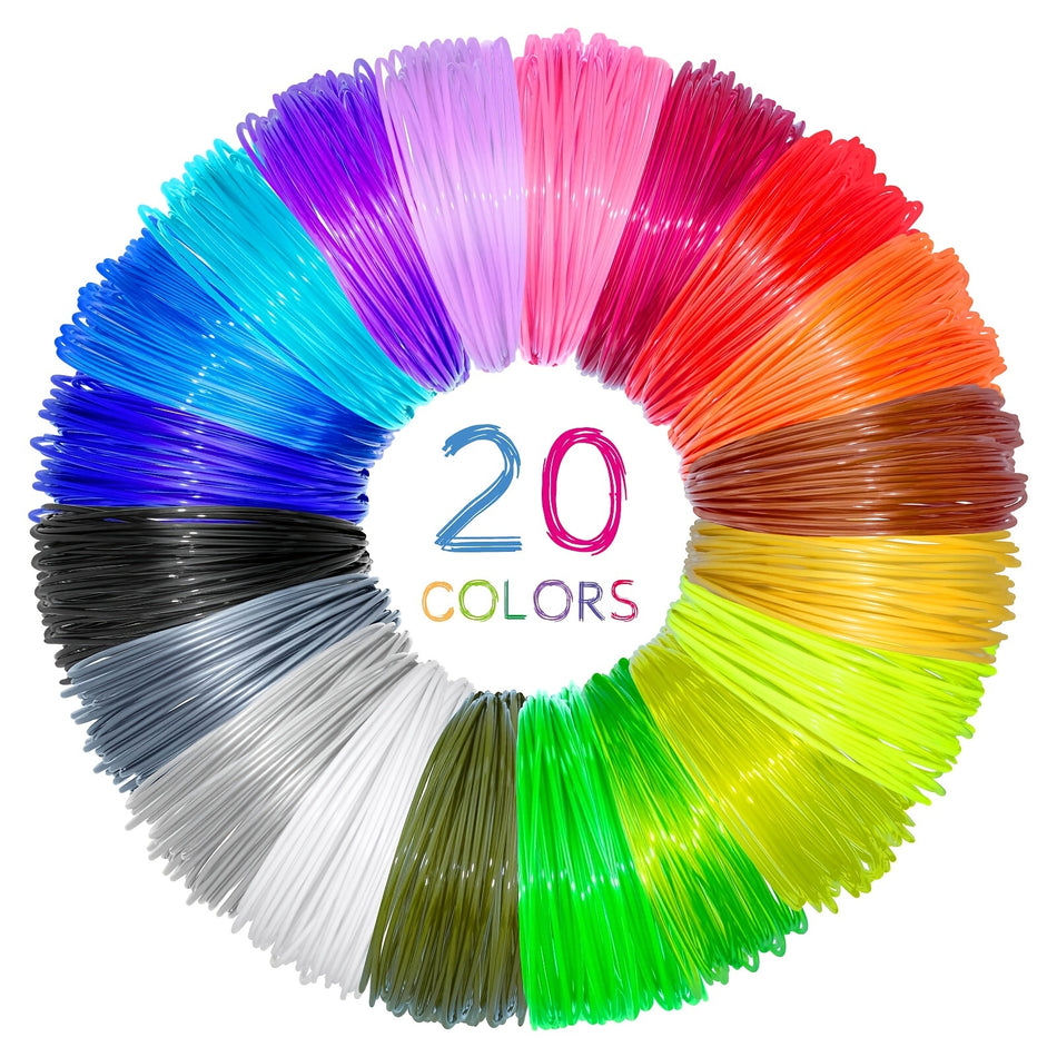 10/20 Colors 5m PLA Filament Pack for 3D Printer and Pen, 1.75mm, Kids' Art Making, Models, Sculptures - Cyprus