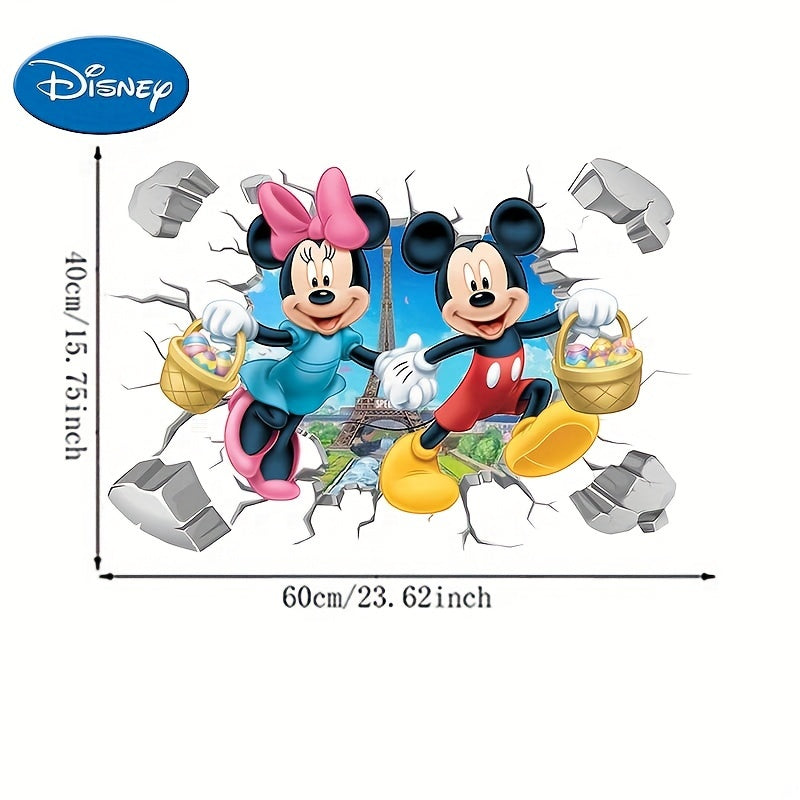 Mickey & Minnie Cartoon Wall Decorations - Extra Thick PVC, Self-Adhesive - Cyprus