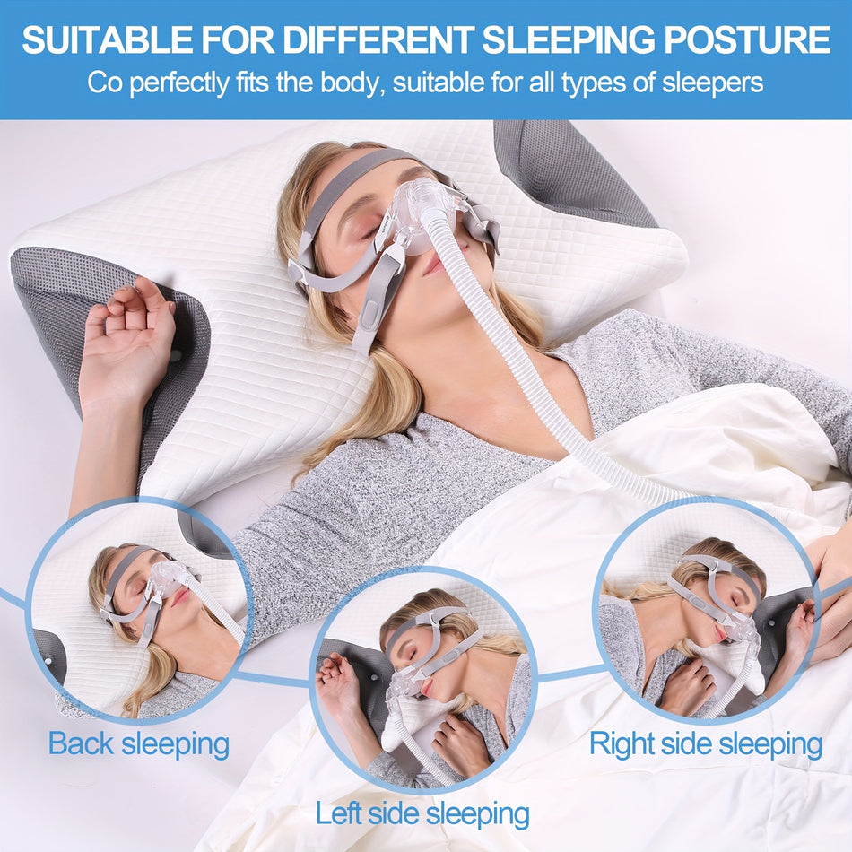 Memory Foam Pillow For Side Sleepers - CPAP User Approved - Perfect Neck Support - Breathable Pillowcase - Cyprus