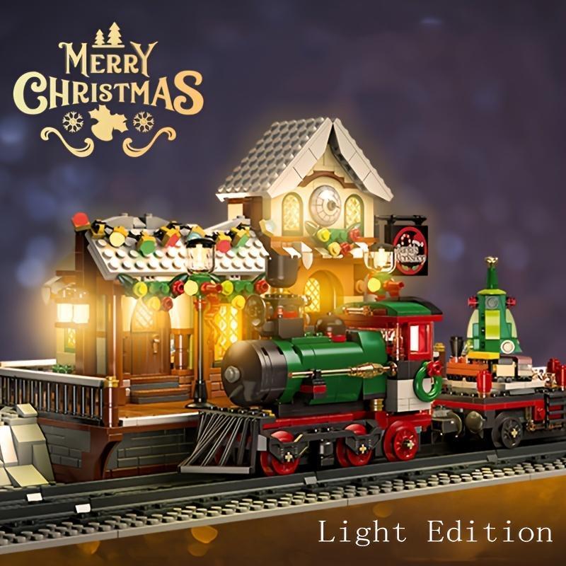 1362PCS Weihnachtszug Set mit Lichtern & Station - Langlebige Bauchgebäude - Ideales Feiertagsgeschenk für Teenager 14+ - Zypern