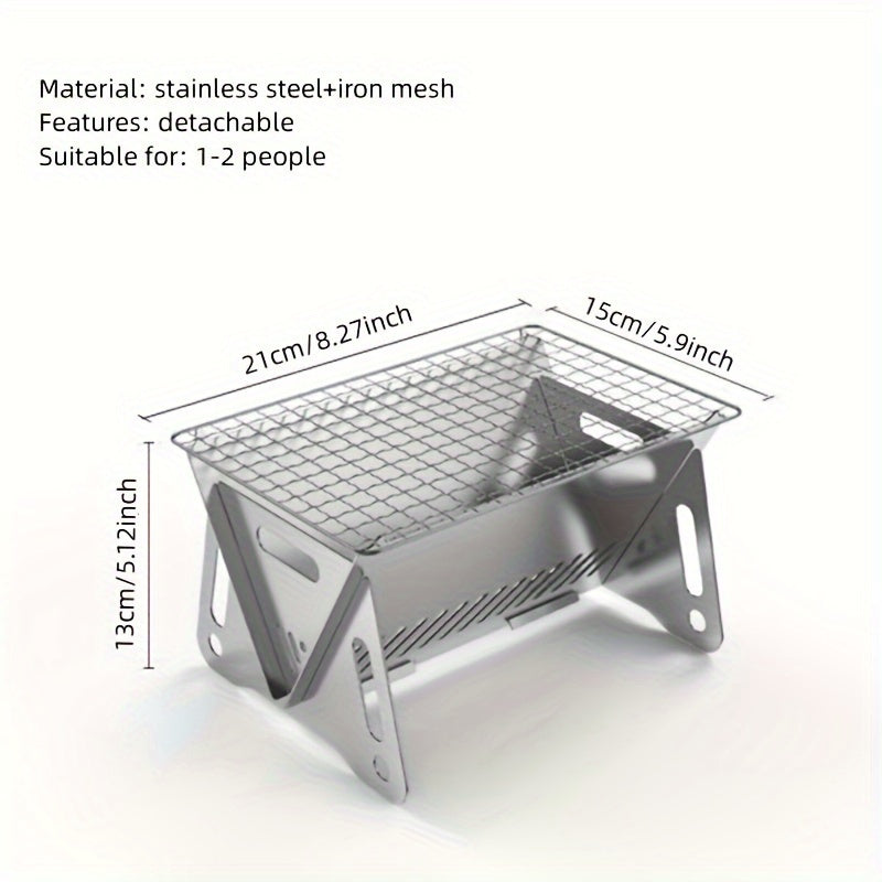 Folding Stainless Steel Camping Stove with Grill Plate - Cyprus