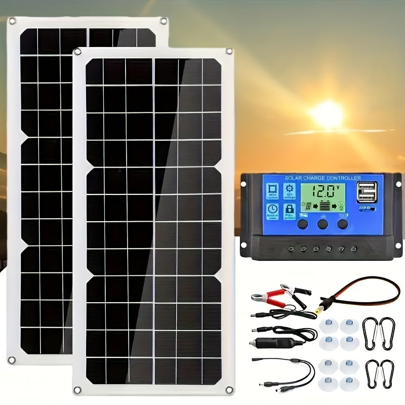 Flexible Solar Panel Charger - 30W/60W Dual USB for Outdoor Use