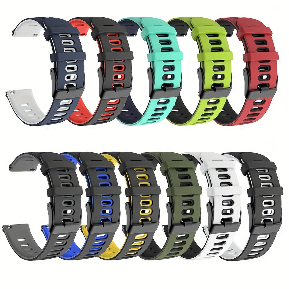 20/22mm Dual Colour Silicone Strap for Samsung/Huawei/Amazfit Smartwatches + Cyprus