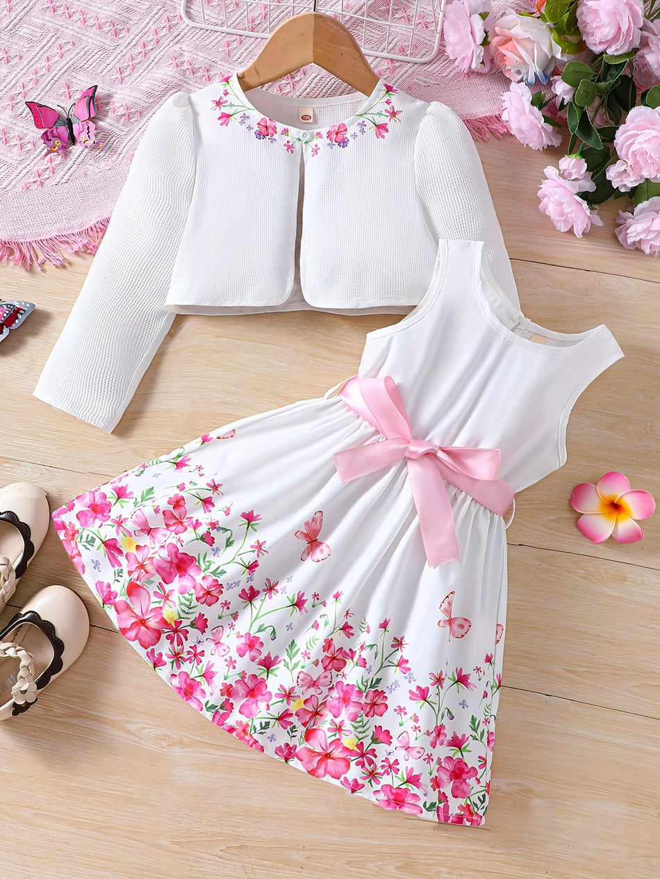 Sweet Floral Cardigan & Sundress Set - Κύπρο