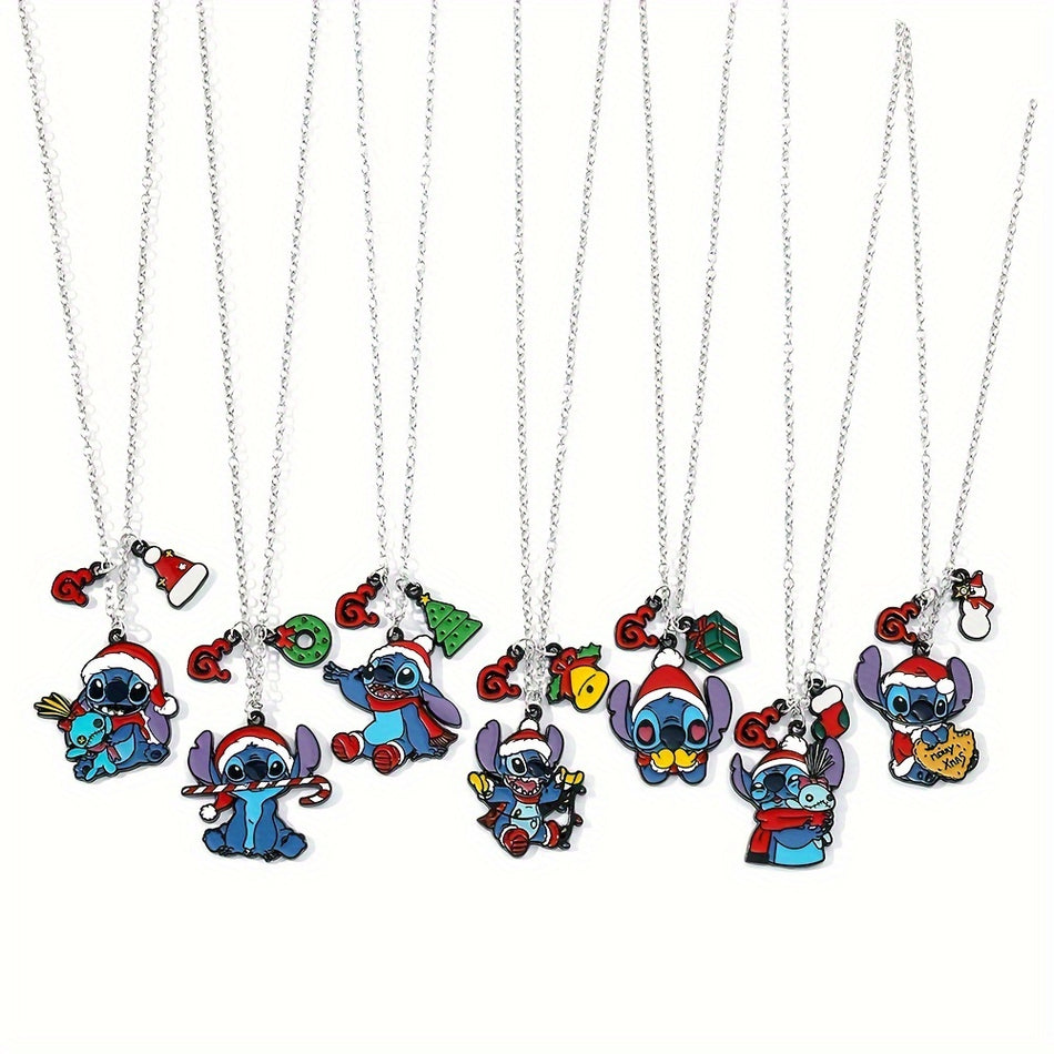 Stitch Christmas Charm Necklace - Festive Animal Theme - Perfect for Daily Wear and Gift Giving - UME Brand - Cyprus