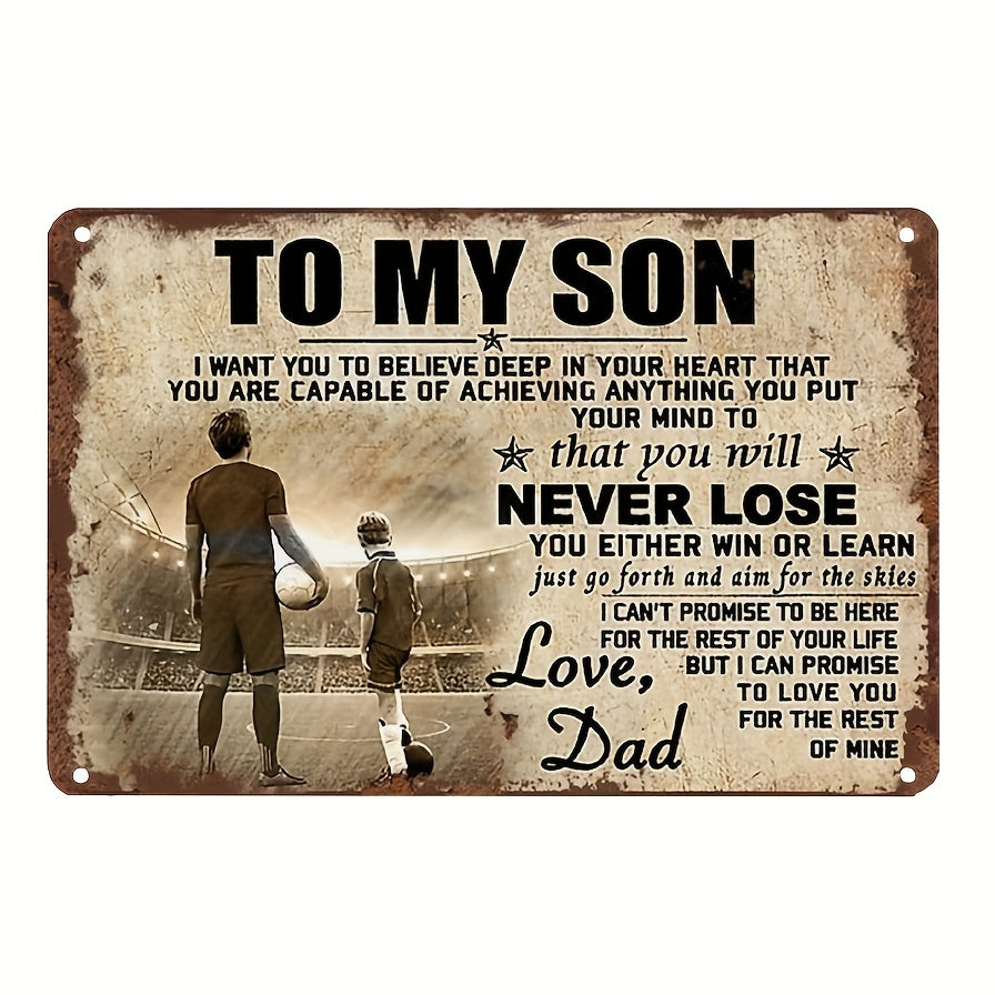 To My Son - You Will Never Lose Antique Sign for Soccer Lovers - Cyprus