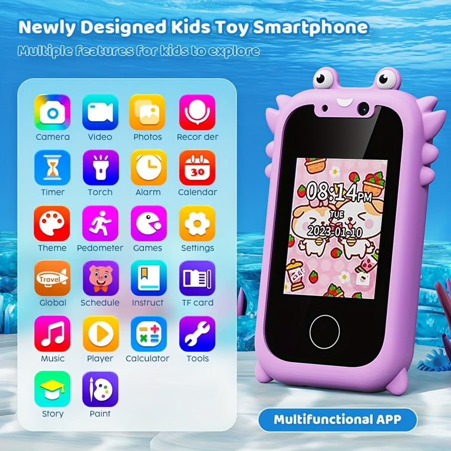 RIVGOT Kids' Smartphone Learning Toy with Dual Camera & Educational Games - USB Rechargeable Toy Phone For Ages 3-9 - Cyprus