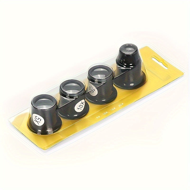 4-Piece Eye Loupe Magnifier Set for Watch Repair and Jewelry Making