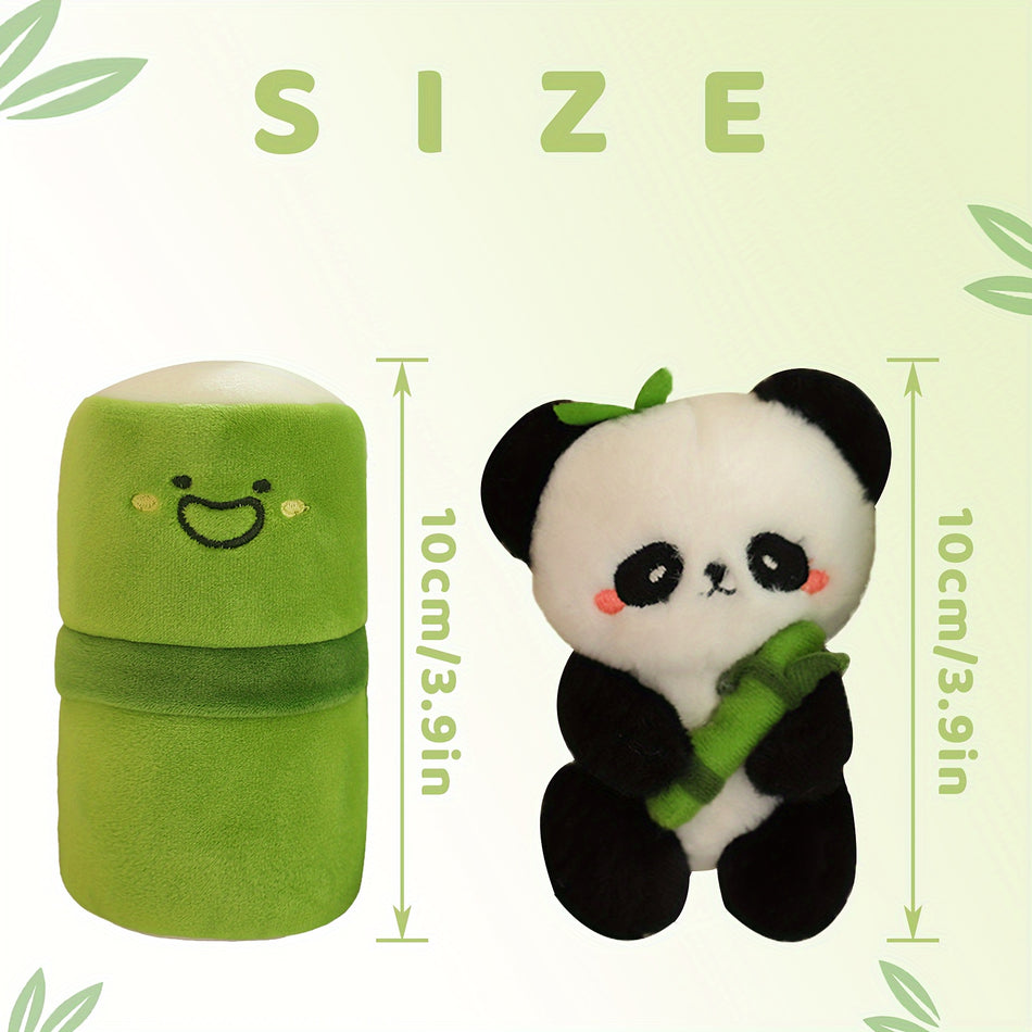 Cuddly Panda Plush Toy with Bamboo Tube Design