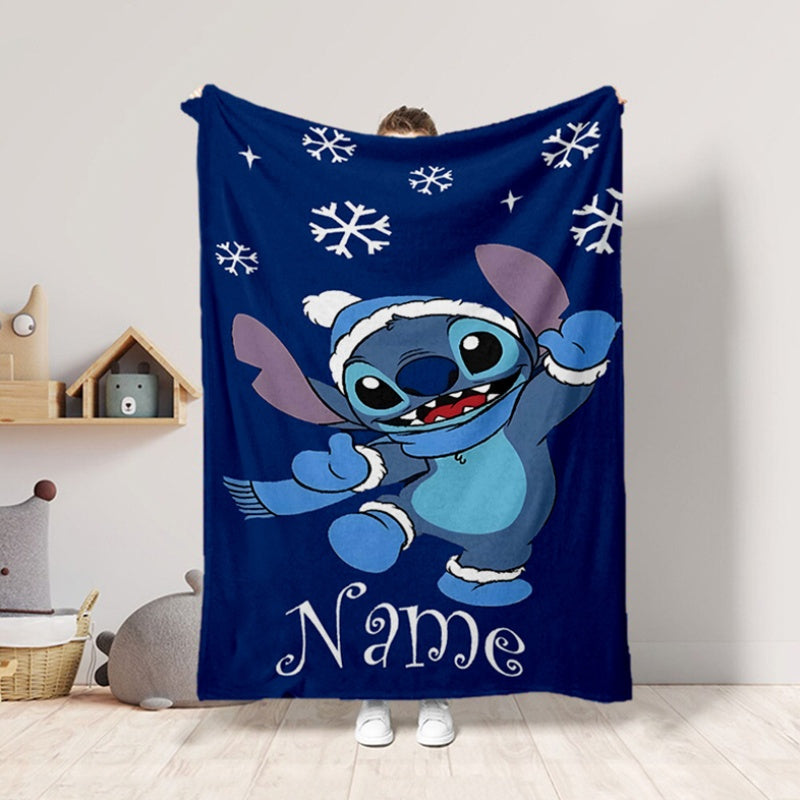 Personalised  Stitch Christmas Blanket - Custom Name - All Seasons - Outdoor Living Room - Home Decoration - Cyprus