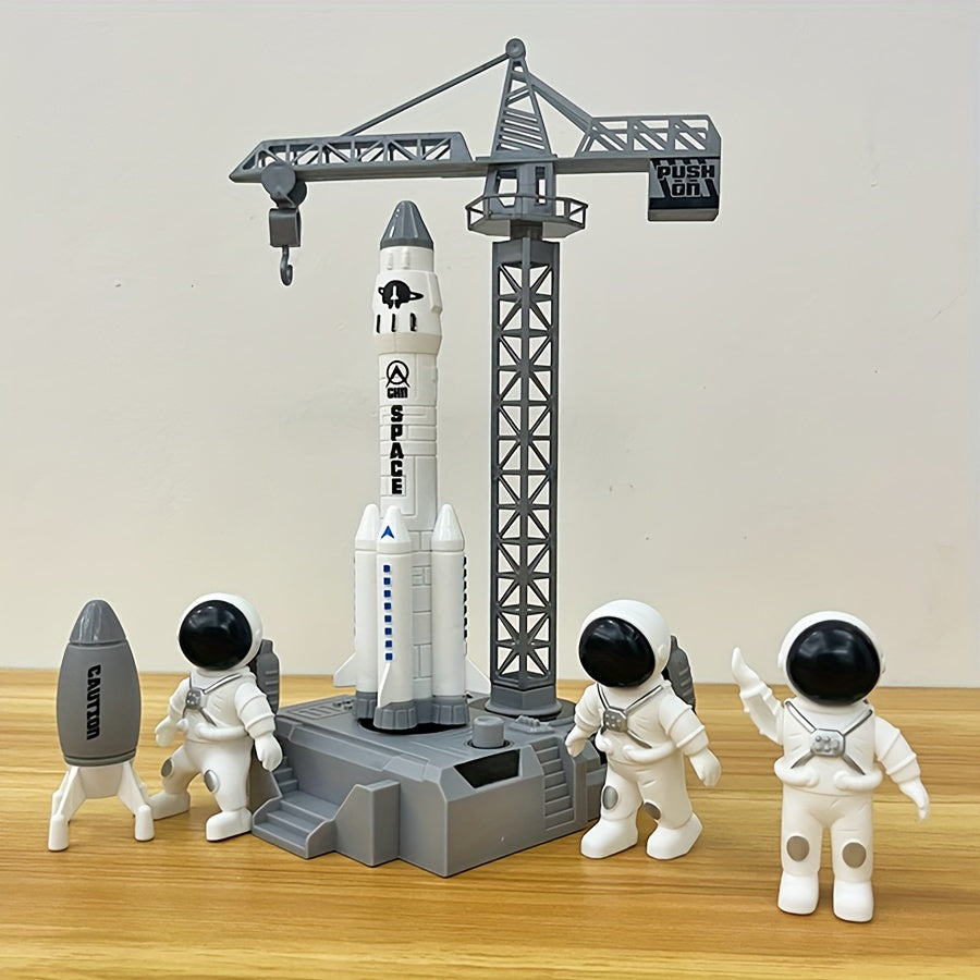 Space Launch Rocket Playset with Astronaut Figures and Push-Button Launch Feature - Cyprus