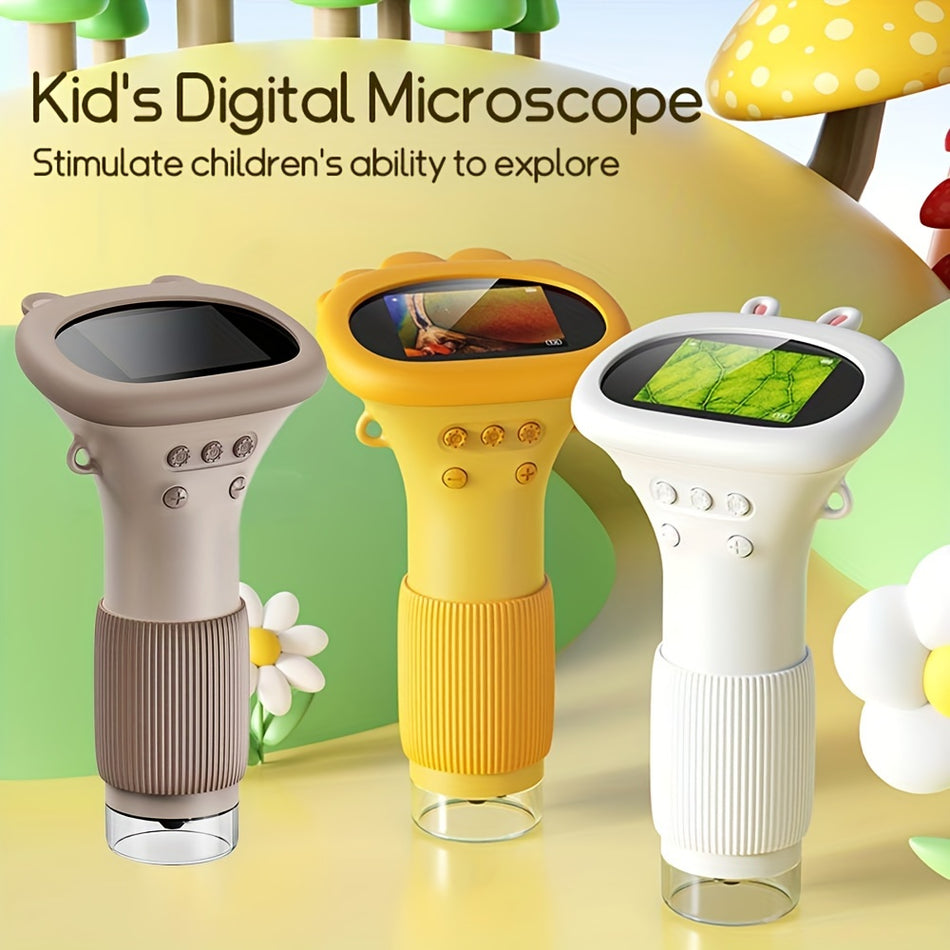 RIVGOT Digital Handheld Microscope for Kids - Pocket Microscope with IPS Display and Video Recording - Adjustable LED Lights - Cyprus