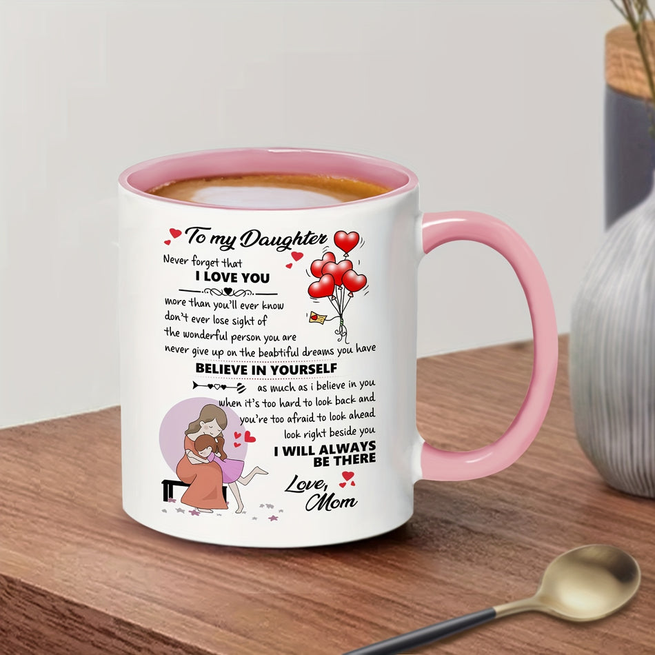 Cherished Daughter Insulated Ceramic Coffee Mug - Perfect Gift for Her - Cyprus