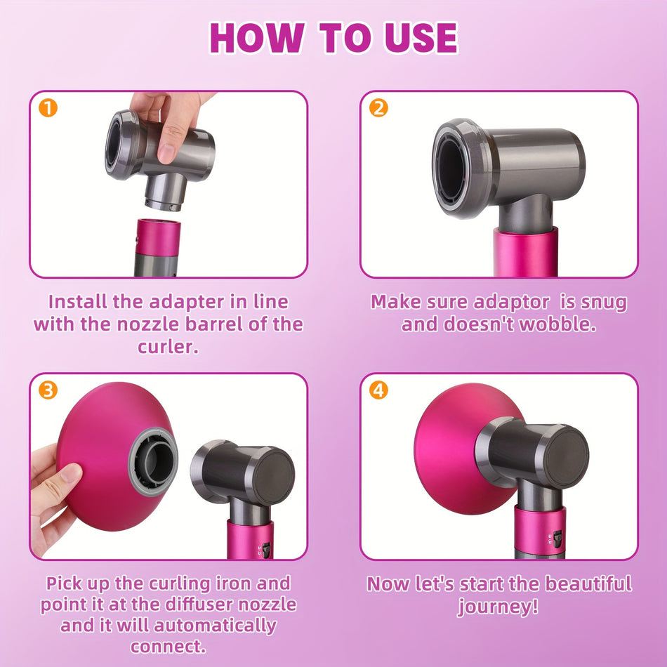 Airwrap Compatible Adapter and Diffuser Attachment for Hair Dryer - Cyprus