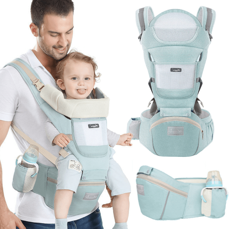 Baby Carrier Waist Stool With Storage Bag - Ergonomic 6-in-1 Hipseat for 3-36 Months Baby 🌟