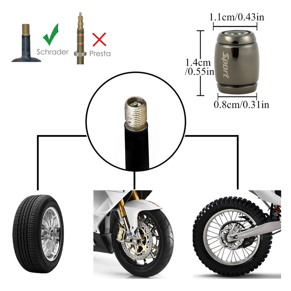 Zinc Alloy Anti-Theft Car Tire Valve Caps with Rubber Seal