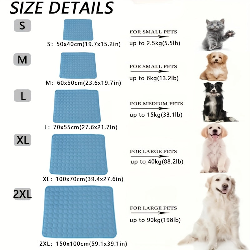 🔵 Self-Cooling Pet Mat for Dogs and Cats 🐾 - Beat the Heat in Style!