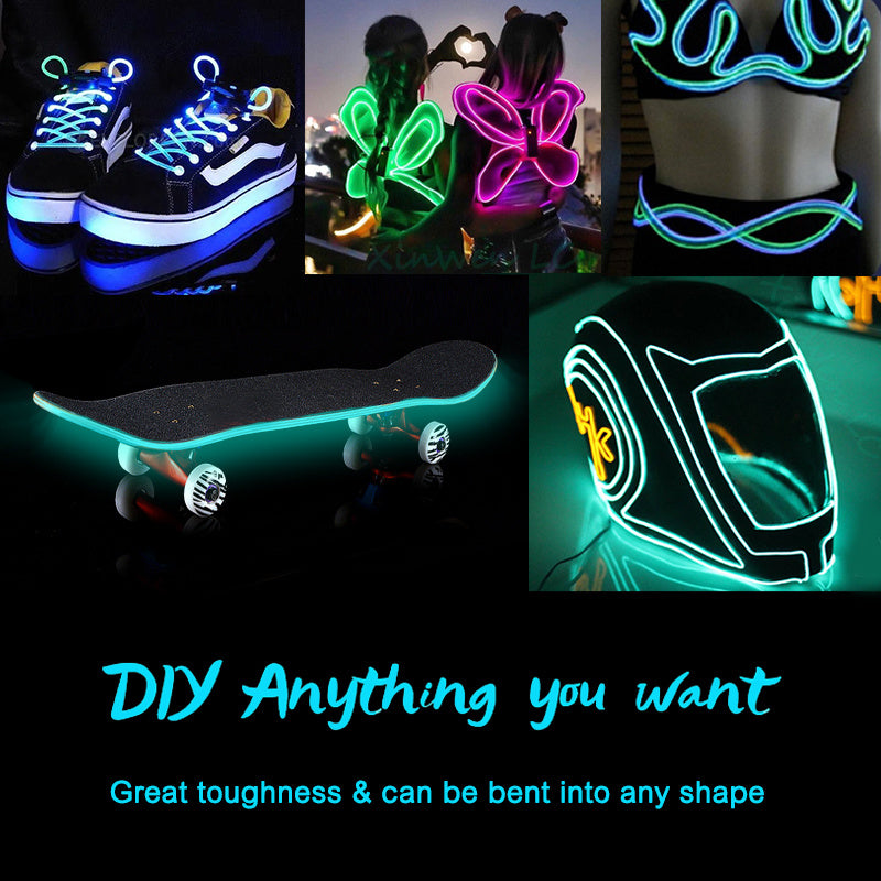 Glow EL Wire Cable & LED Neon - DIY Costumes, Dance Parties, Car Decor - Cyprus