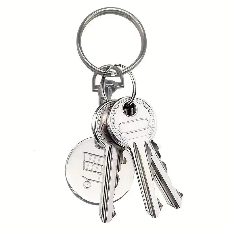 Supermarket Hand Push Shopping Cart Logo Coin Token Keychain - Cyprus