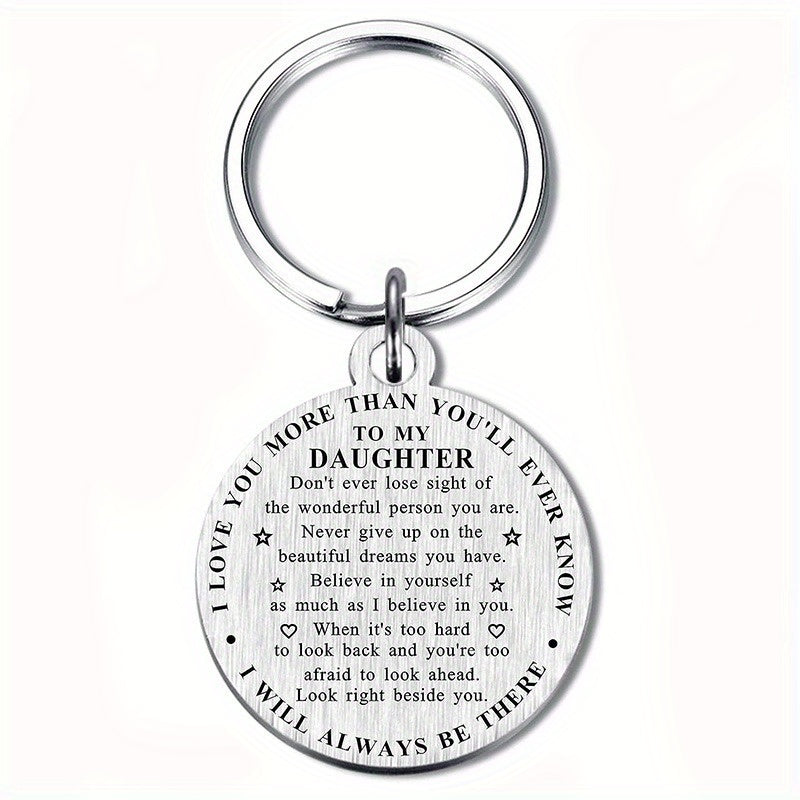 Inspirational Double-Sided Daughter Keychain - Perfect Gift from Mom & Dad - Cyprus