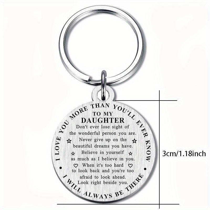 Inspirational Double-Sided Daughter Keychain - Perfect Gift from Mom & Dad - Cyprus