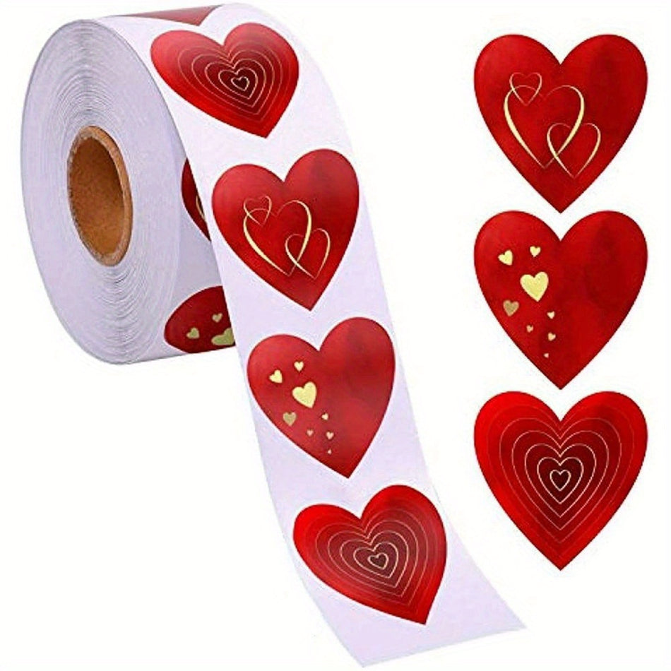 Small Business Supplies: 500pcs Heart Stickers - Valentine's Day Theme - Cyprus