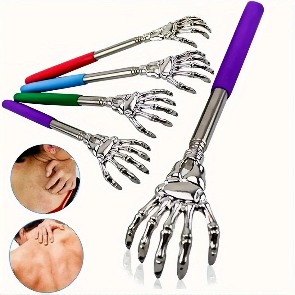 Adjustable Stainless Steel Back Scratcher with Retractable Claw - Portable and Convenient Massage and Tickle Relief - Cyprus