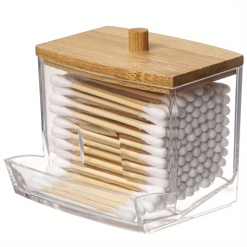 Cotton Swab Pads Holder with Wood Lids - Cyprus