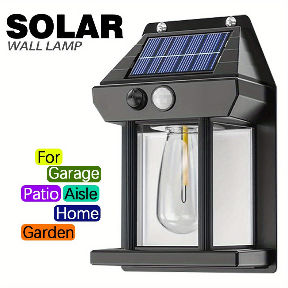 MACROCOSM Solar Tungsten Wall Lamp with Motion Sensor and 3 Lighting Modes