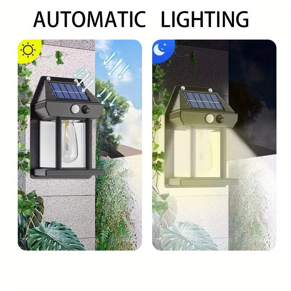 MACROCOSM Solar Tungsten Wall Lamp with Motion Sensor and 3 Lighting Modes